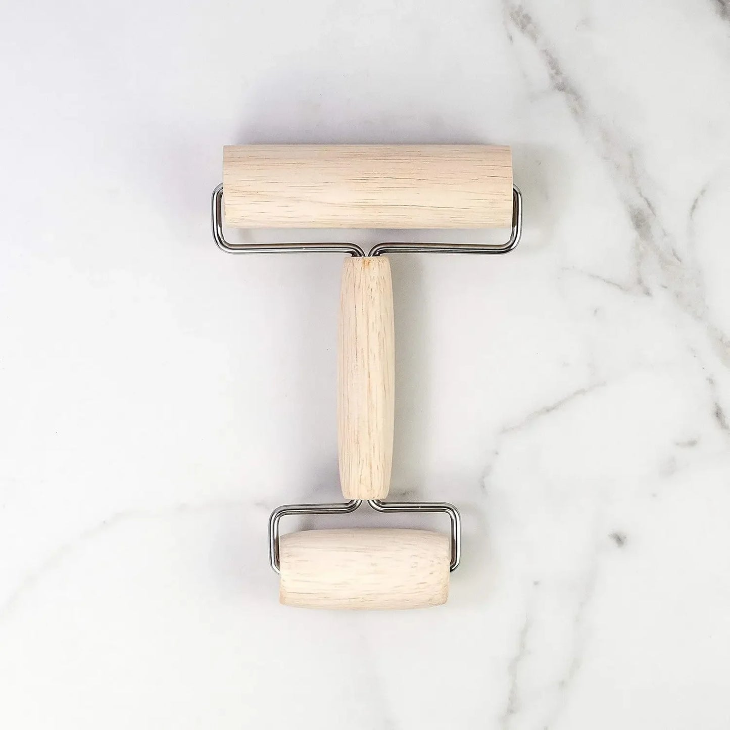 Double Dough Roller, Includes 4.125 and 2.375-Inch Wide Cylinders, Rubberwood