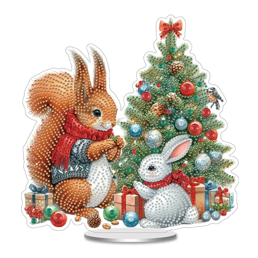Christmas Special Shaped Desktop Diamond Art Kits Acrylic Diamond Painting Desktop Ornaments Kit for Home Office Desktop Decor