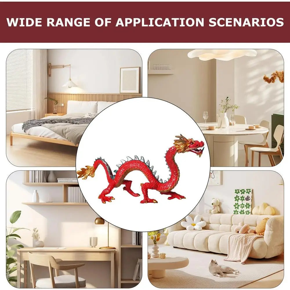 Feng Shui Dragon Statue Lucky Chinese Dragon Decor Realistic Table Decor Dragon Year Sculpture Figurines For Living Room Shelf