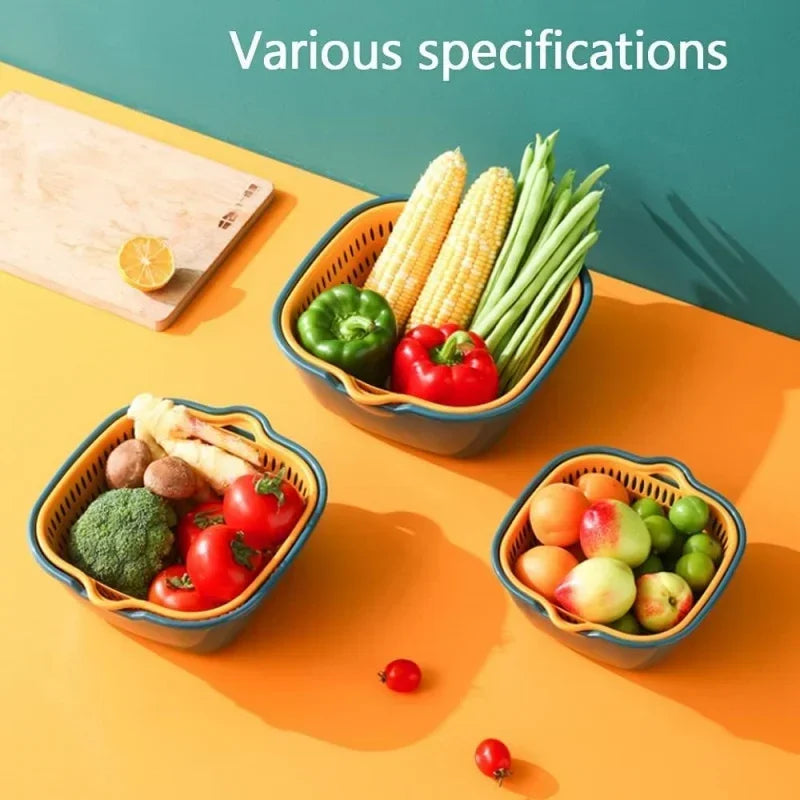 Reusable Kitchen Sink Vegetable drainer Fruit basket For fruit washing Plastic basin vegetable washing basin drain basket Basin