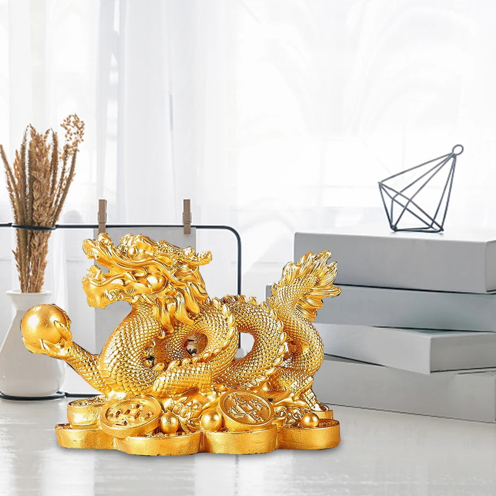 2024 Feng Shui Dragon Statue for Wealth and Good Luck Exceptional Dragon Statuette for Home and Office Decoration