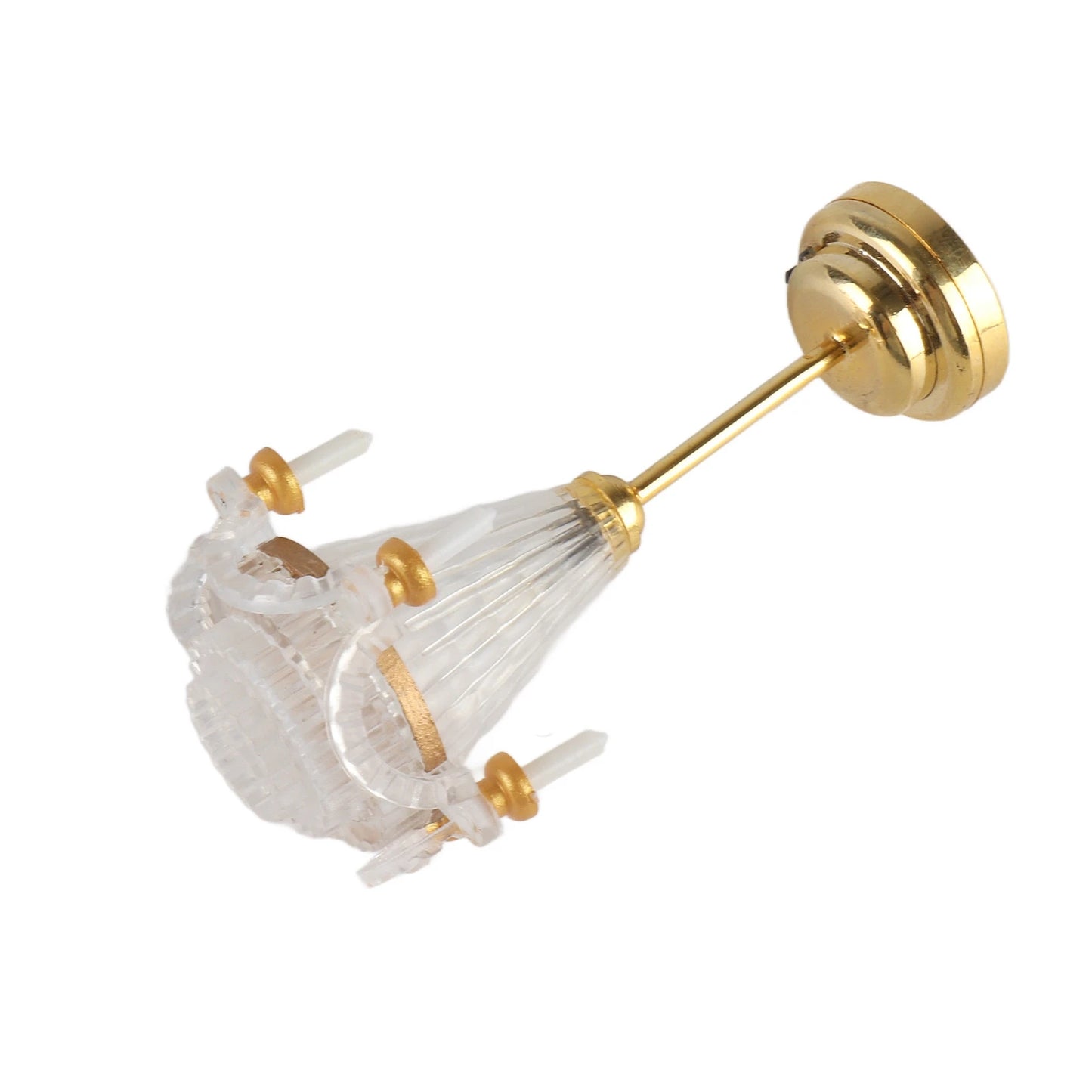 【New】Miniature Chandelier 1/12 Scaled Vivid Decorative Ceiling Lamp with 5 LED Candle for Dollhouse LED Miniature Chandelier