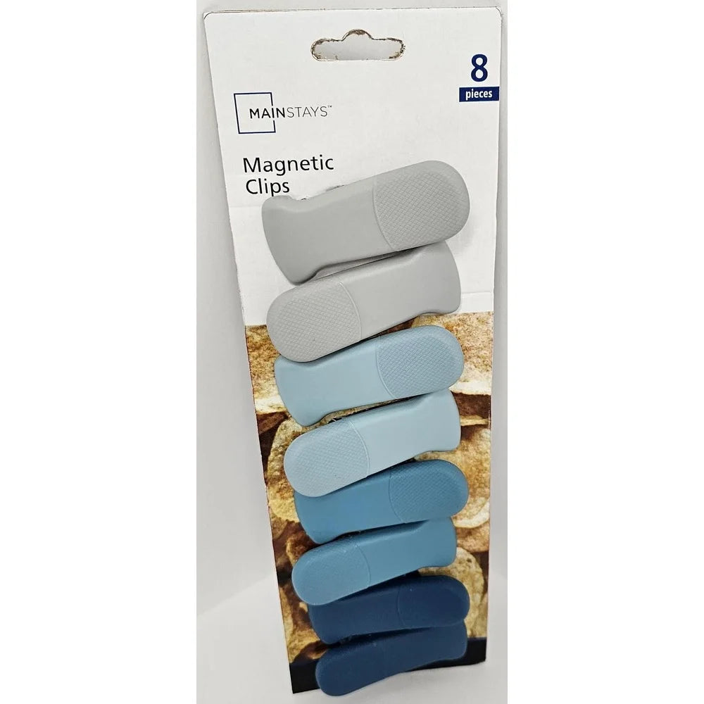 8-Piece Magnetic Bag Clips Set Durable Plastic Multi-Purpose Clips Snacks Artwork Organization Kitchen Office Classroom
