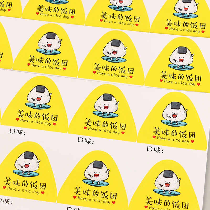 80Pcs Triangle Rice Ball Packing Bag Stickers Nori Seaweed Onigiri Sushi Bag Stickers Sushi Making Mold Tools Bento Accessories
