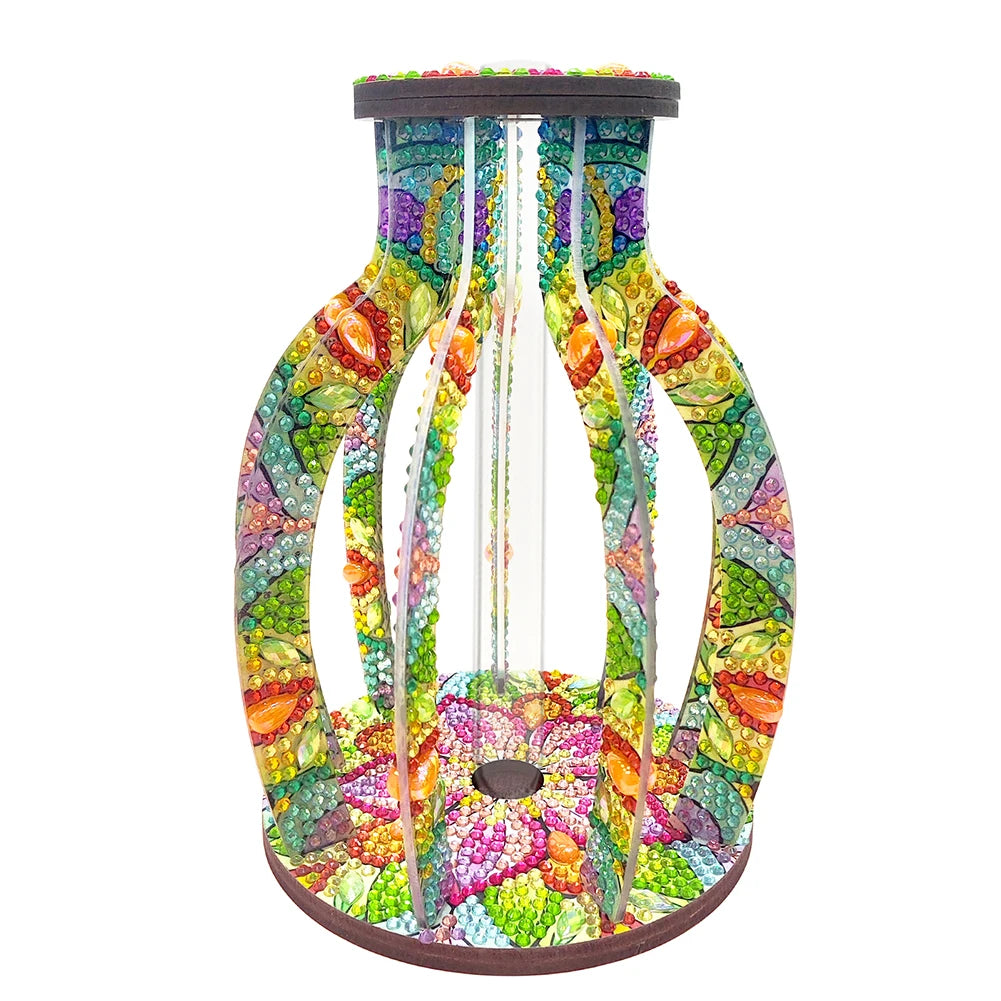 Wood Flower Diamond Painting Tabletop Ornaments Kit Desktop Diamond Art Kits Rhinestones Desktop Ornaments for Home Office Decor