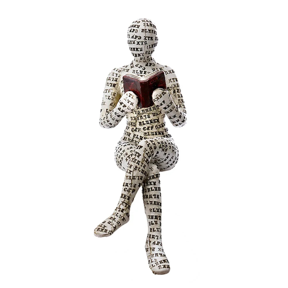 Reading Woman Statue Resin Sculptures Craft Home Room Desk Ornaments Decoration