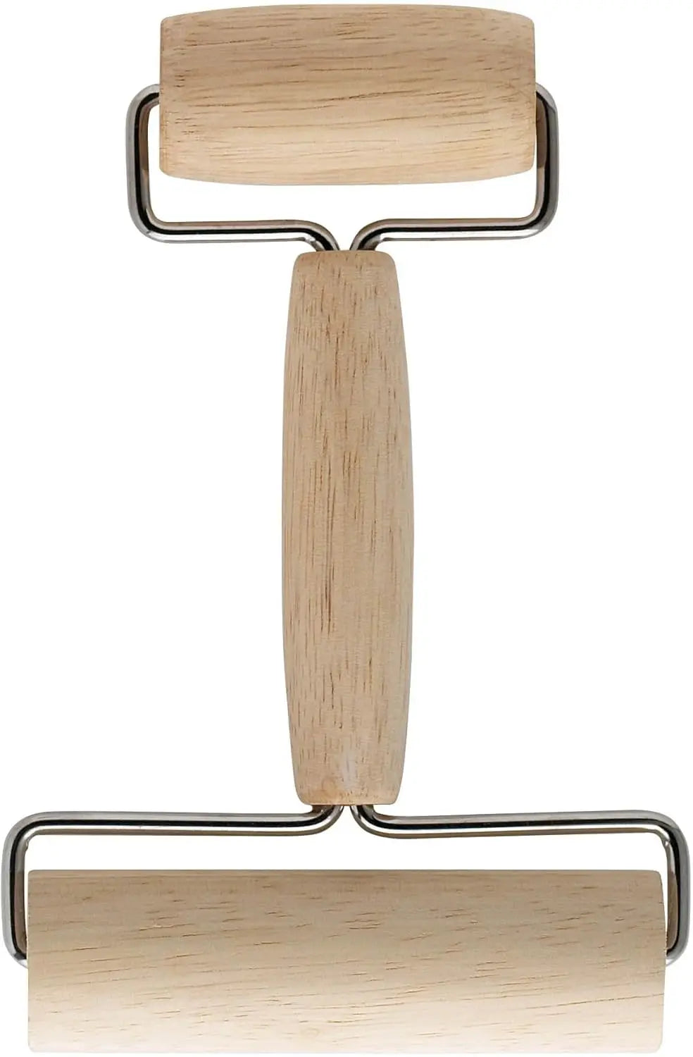 Double Dough Roller, Includes 4.125 and 2.375-Inch Wide Cylinders, Rubberwood