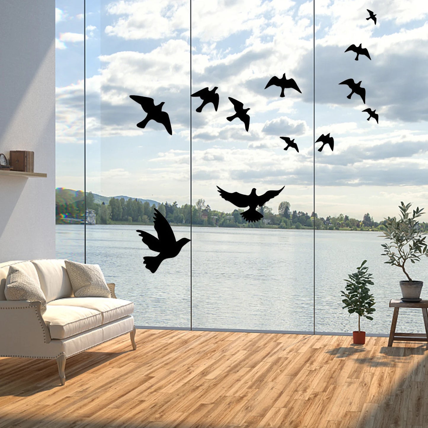1-10sets Window Alert Bird Stickers Anti-Collision Fly Pigeon Wall Sticker Home Decoration Self-Adhesive Silhouettes Decal Decor