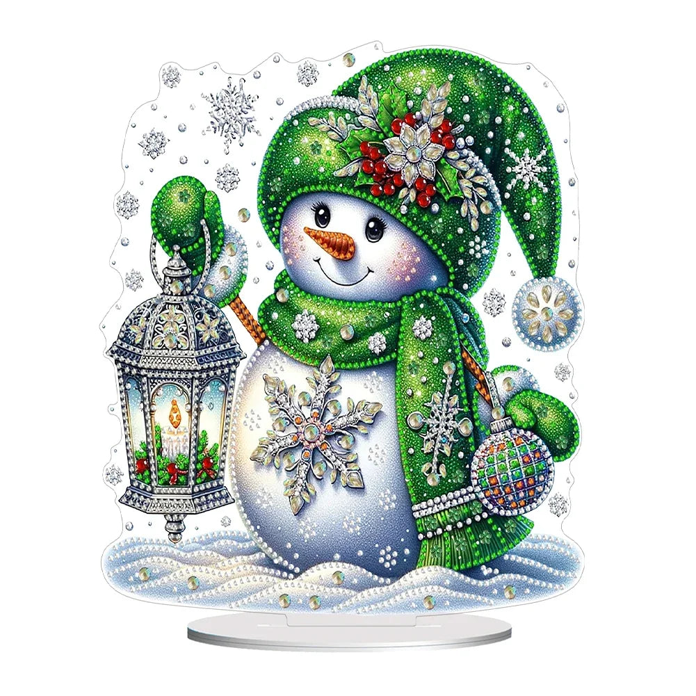 Christmas Special Shaped Desktop Diamond Art Kits Acrylic Diamond Painting Desktop Ornaments Kit for Home Office Desktop Decor