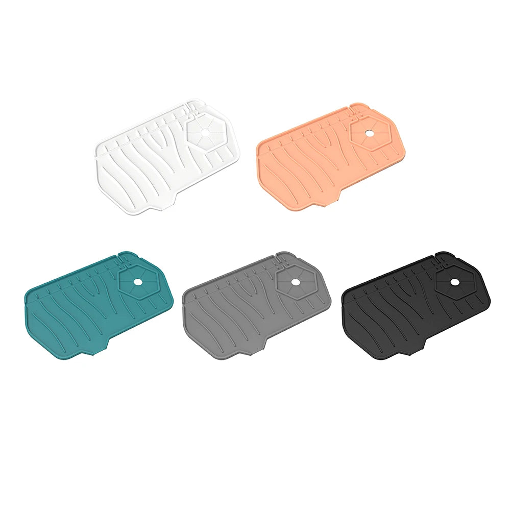 Silicone Drain Pad Countertop Protector Water Splash Catcher Mats Double-sided Faucet Splash Guard Tray Bathroom Kitchen Gadgets