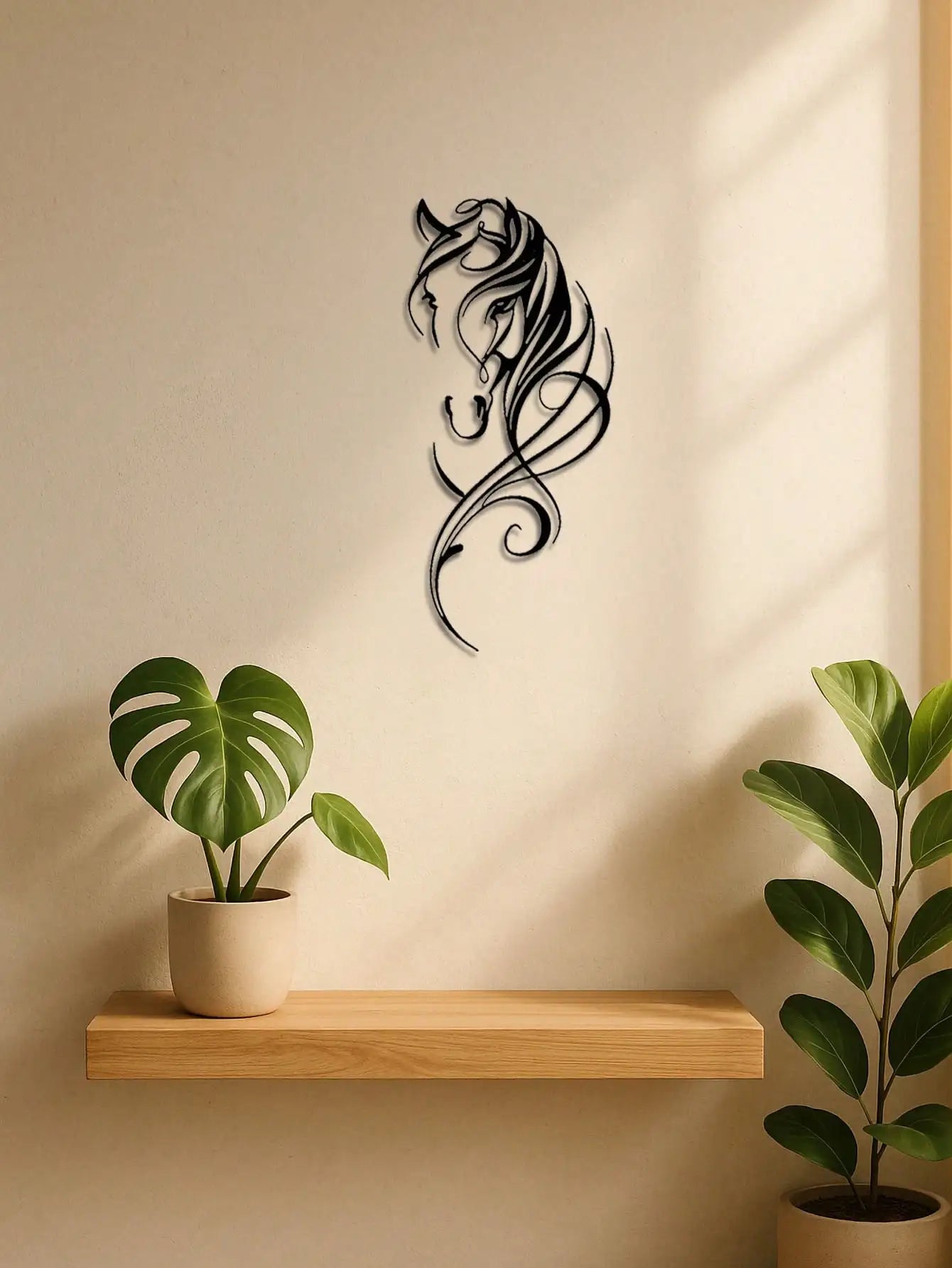 Modern Abstract Horse Metal Wall Sculpture – Industrial Decor – Halloween, Christmas Gift
