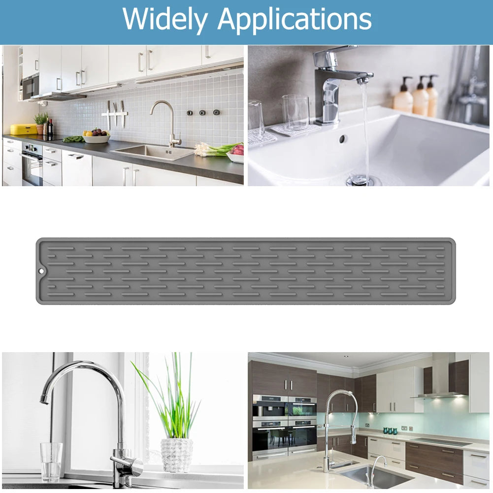 1pcHome Gadgets Silicone Faucet Mat Waterproof Cleaning Faucet Splash Catcher Mats Heat-insulation for Home Bathroon Accessories