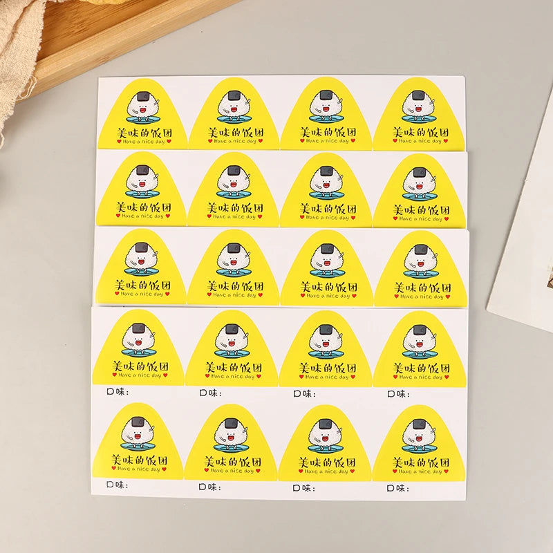 80Pcs Triangle Rice Ball Packing Bag Stickers Nori Seaweed Onigiri Sushi Bag Stickers Sushi Making Mold Tools Bento Accessories