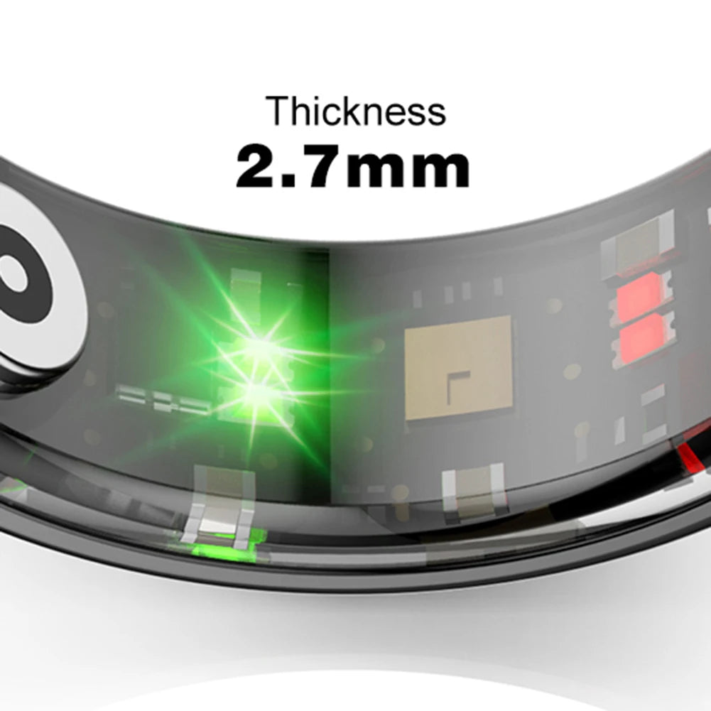R02 Smart Ring Fitness Tracker Ring 5.0 Bluetooth-Compatible Blood Oxygen Tracker IP68 & 5ATM Waterproof for Android for IOS