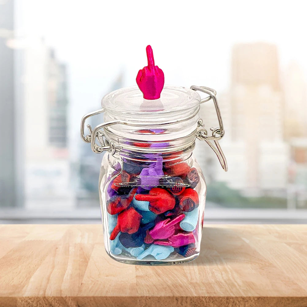 Jar Of Middle Fingers Mini 3D Printed Middle Fingers Funny Middle Finger Jar Unique Home Decor and Novelty Gift