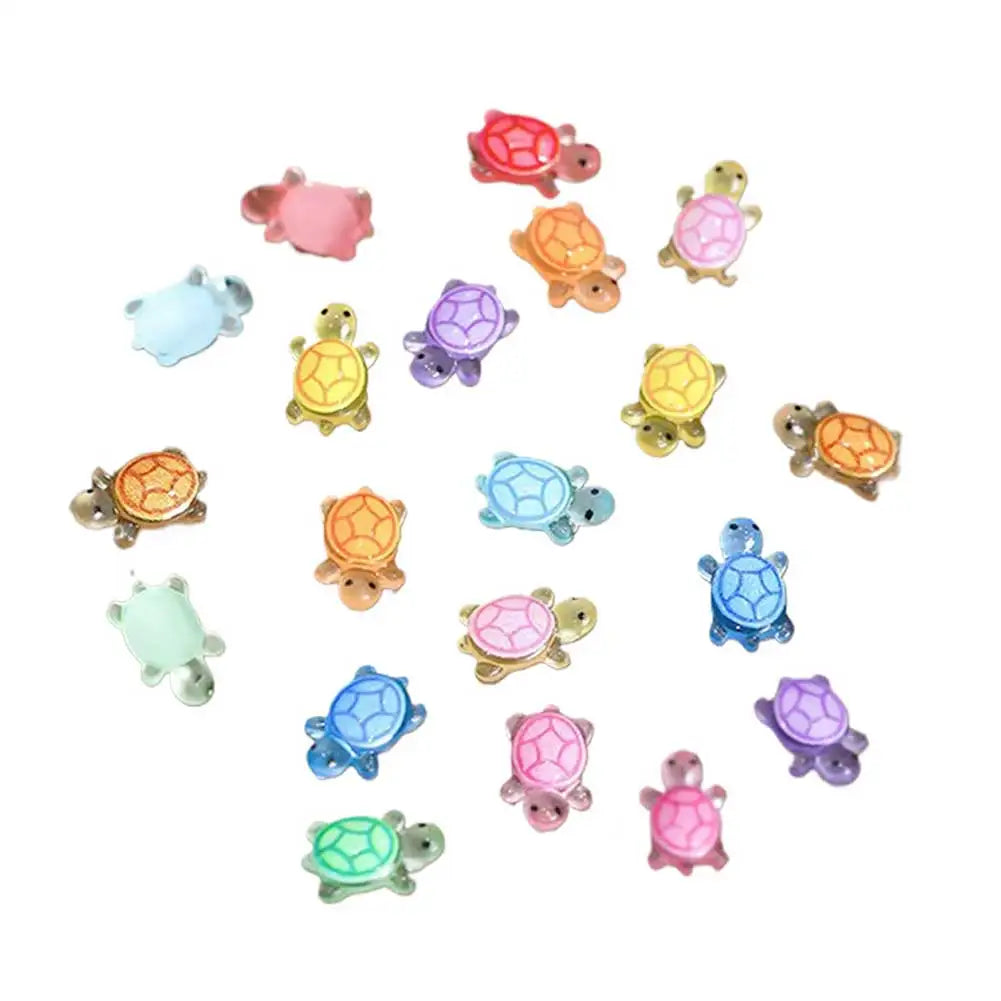 100Pcs Mini Resin Turtles Night Glow Turtle Figurines Realistic Tiny Turtles Small Animals Figures for DIY Fairy Garden Decor