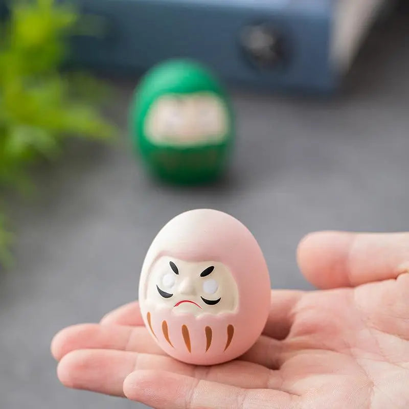 Japanese Ceramic Daruma Statue Daruma Tumbler Crafts Lucky Fortune Ornament Landscape Daruma Doll Fengshui Home Decor Gift
