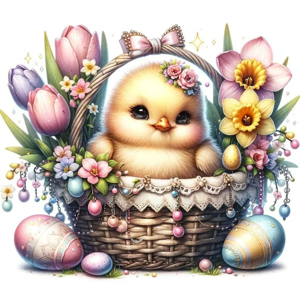30*30CM 5D DIY Full Round Drill Diamond Painting Easter Gnome Egg Kit Home Decoration Art Craft Mosaic Painting