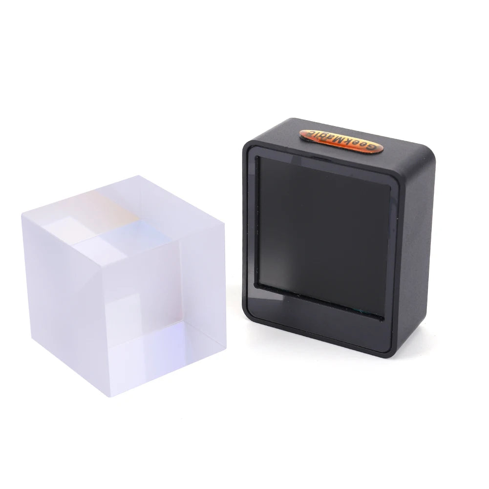 Crystal Cube Photo Display Holographic Desktop Smart Weather Station Digital Clock with GIF Animations Album