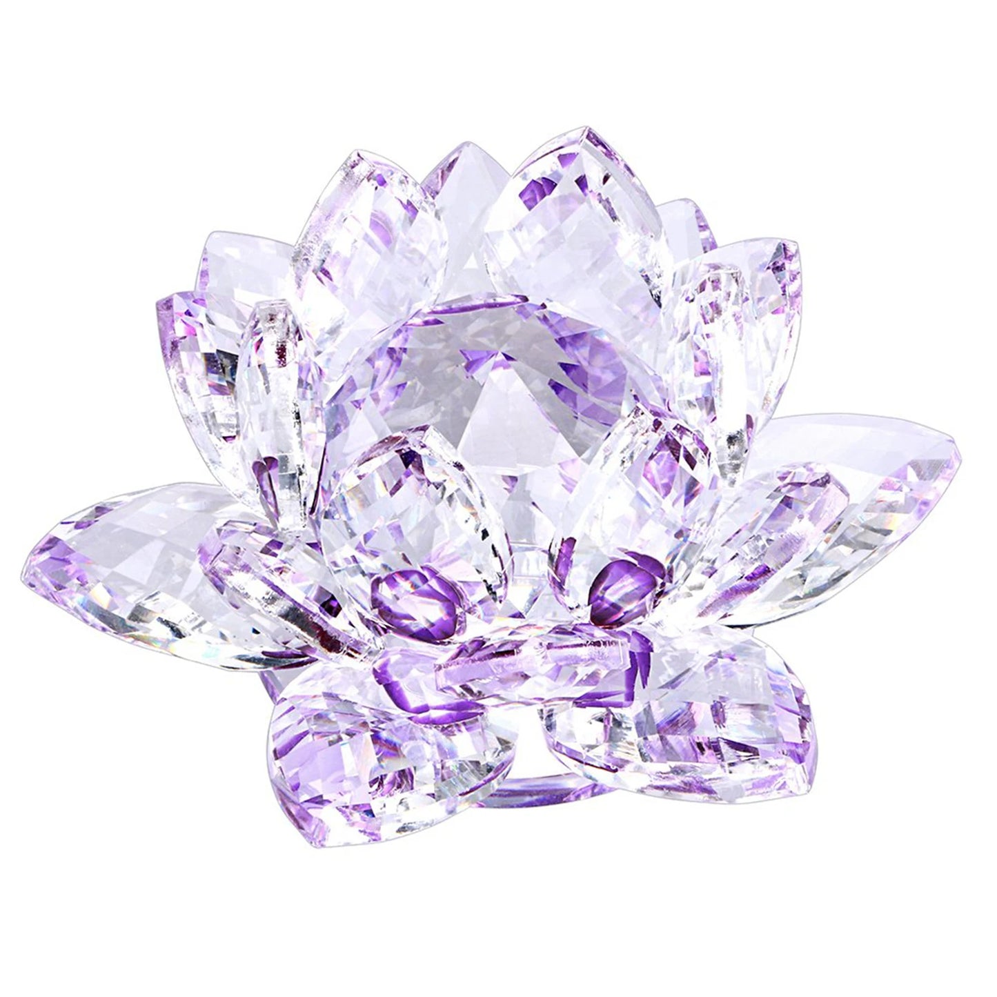 Crystal Lotus Flower Figurines Flower Crafts Glass Car Figurines for Tabletop Centerpiece Home Office