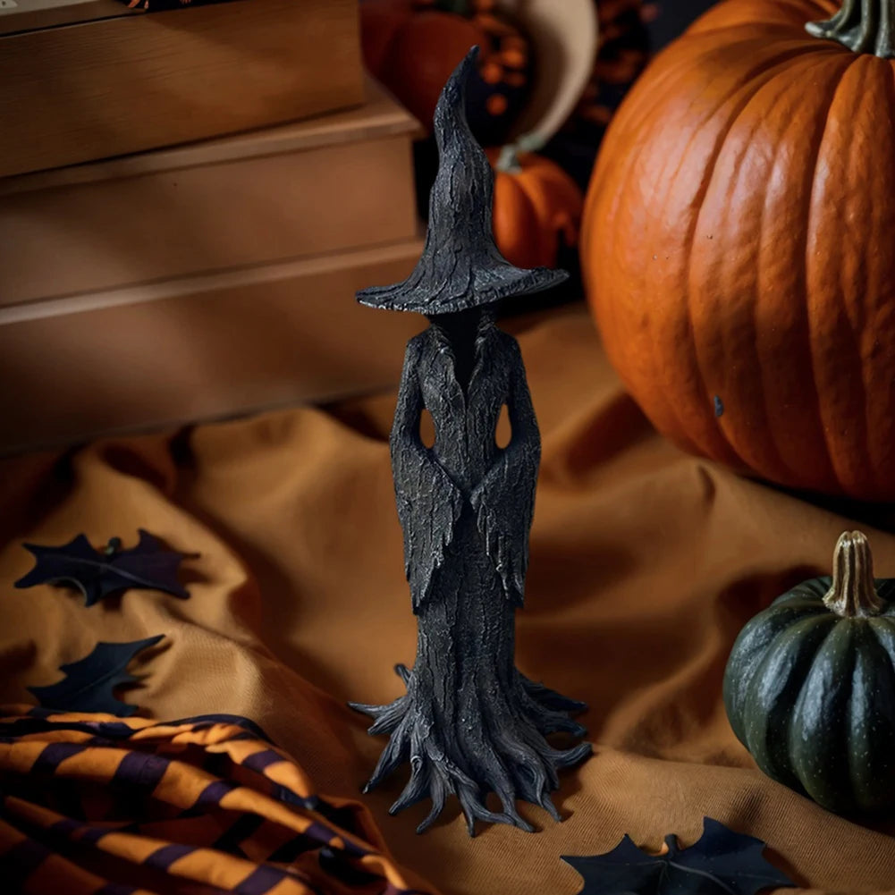 Enchanting Witch Statue 30CM Resin Halloween Home Desktop Statue Ornament Retro Gothic Indoor Figurine Halloween