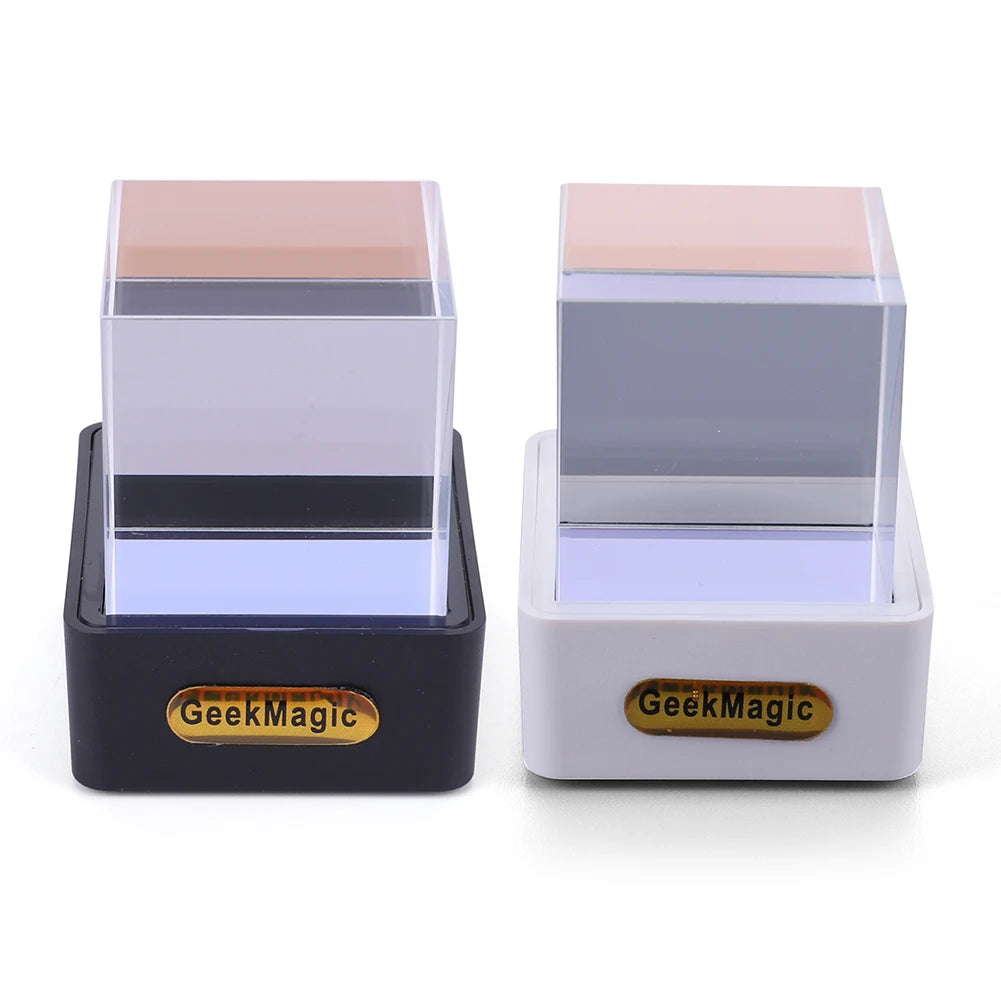 Crystal Cube Photo Display Holographic Desktop Smart Weather Station Digital Clock with GIF Animations Album