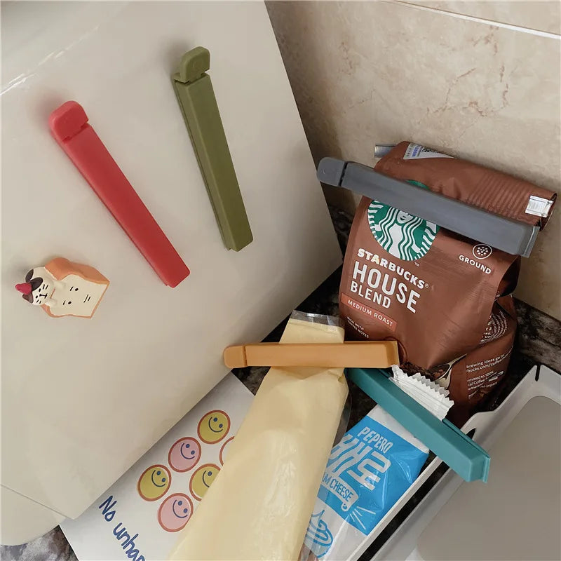 Food Bag Clips - Airtight Sealing Clamps for Snacks, Chips, Tea Bags, Kitchen Organization, Plastic Food-Safe Bag Sealer