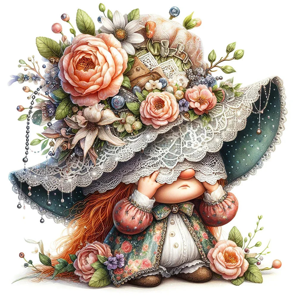 30*30CM 5D DIY Full Round Drill Diamond Painting Easter Gnome Egg Kit Home Decoration Art Craft Mosaic Painting