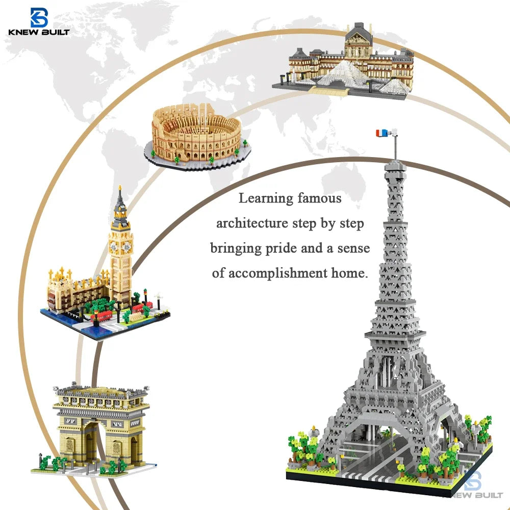 Leaning Tower of Pisa Micro Mini Building Blocks Toys-Cubicle and Home Décor,Historical Enthusiasts'Collectible,Educational