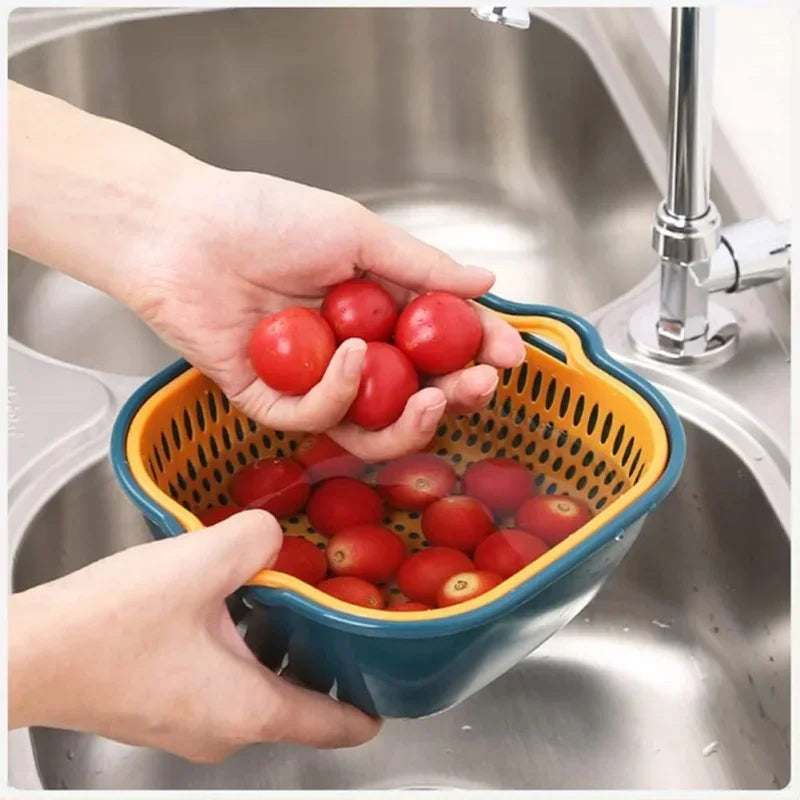 Reusable Kitchen Sink Vegetable drainer Fruit basket For fruit washing Plastic basin vegetable washing basin drain basket Basin