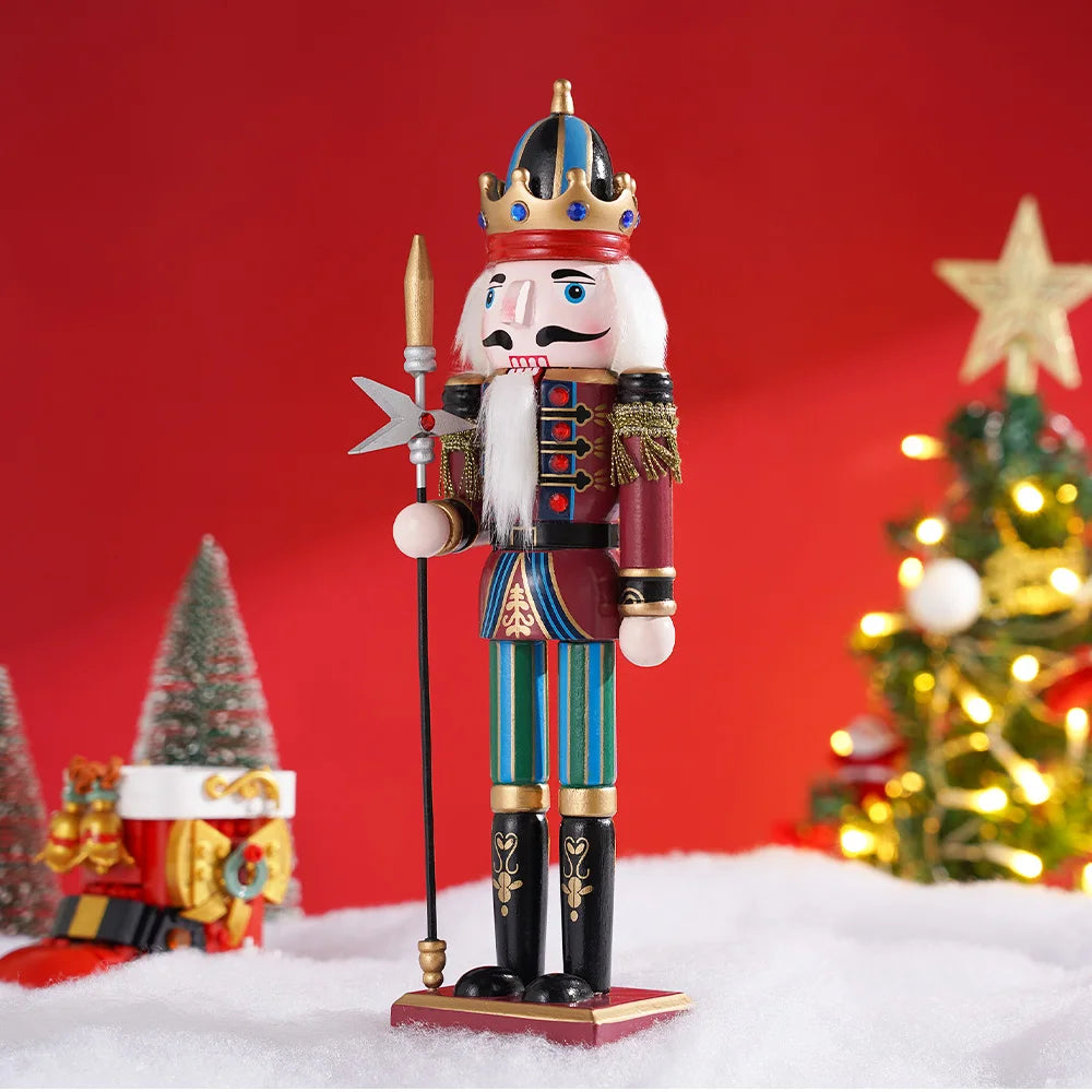 30cm Nutcracker Soldier Puppet Wooden Nutcracker Statues Handicraft Doll Toy Christmas Navidad New Year Gift Home Decoration