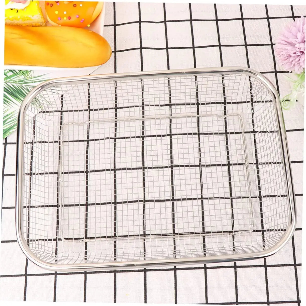 Versatile Kitchen Helper: 1pc Thickened Stainless Steel Drain Basket Strainer Bowl Fruit Vegetable Basket Kitchen Must-have