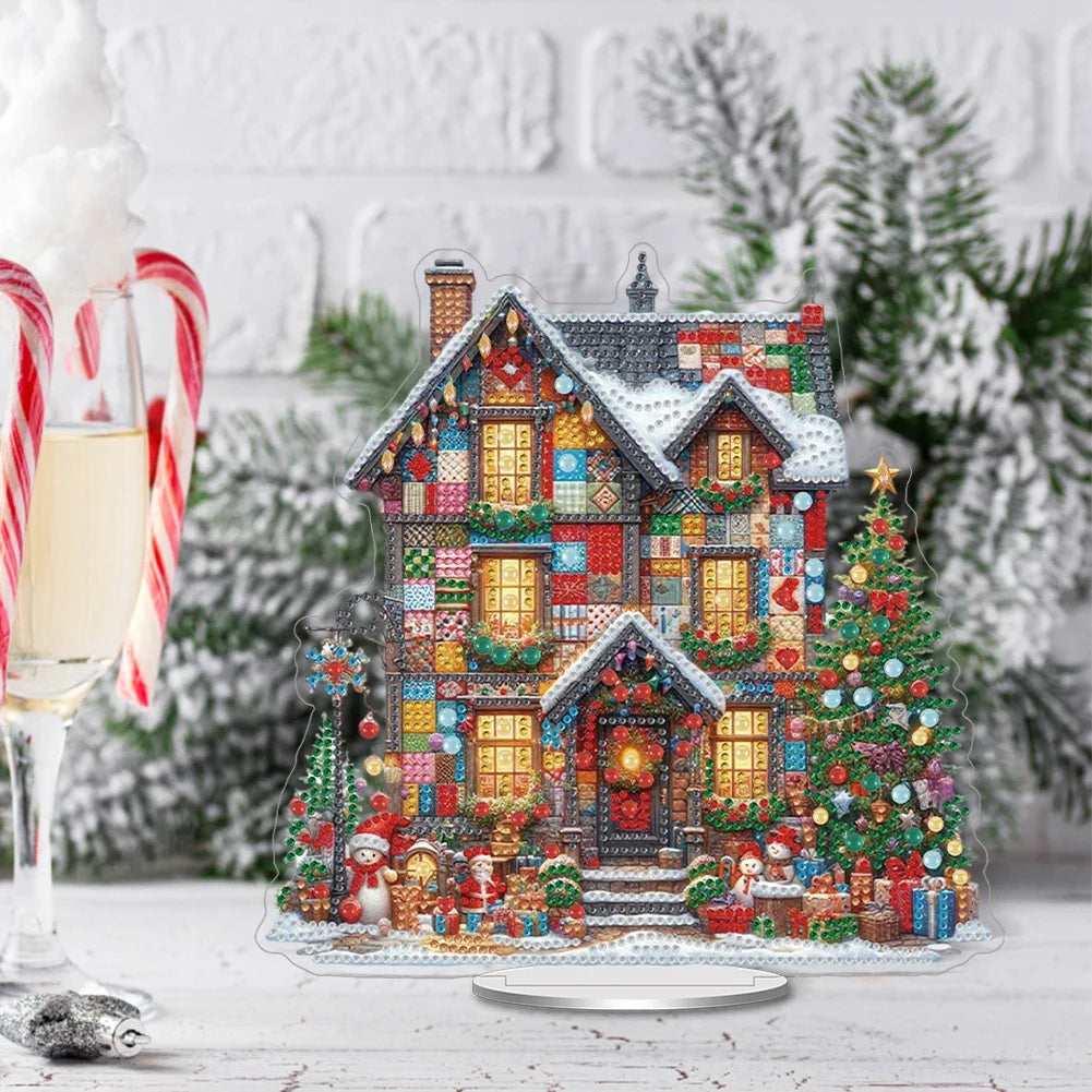 Christmas Special Shaped Desktop Diamond Art Kits Acrylic Diamond Painting Desktop Ornaments Kit for Home Office Desktop Decor