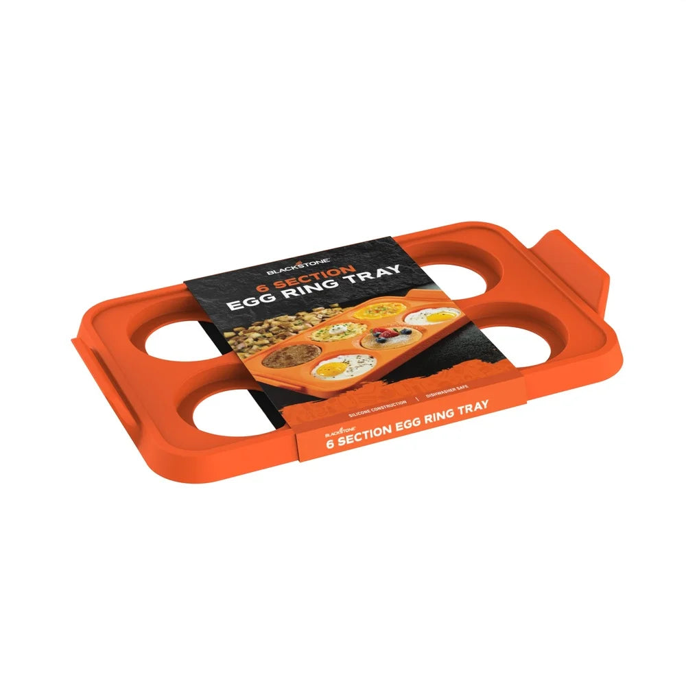 Silicone 6-Section Egg Mold Tray Dishwasher Safe Nonstick Cooking Tool Pancakes Sausage Omelets Breakfast Family Meals