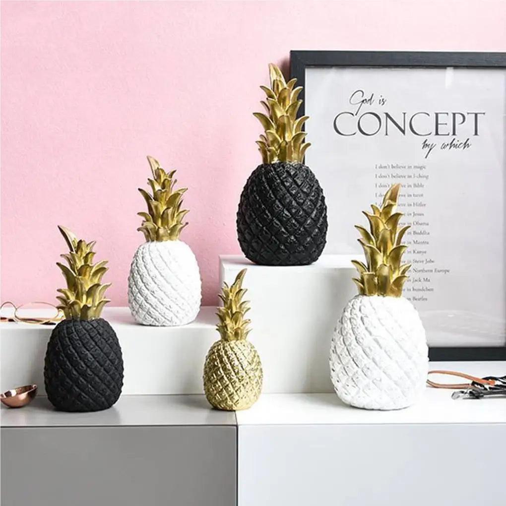 Nordic Golden Pineapple Crafts Desktop Ornament Creative Modern Minimalist Living Room Decor Wedding Gift Home Resin Crafts