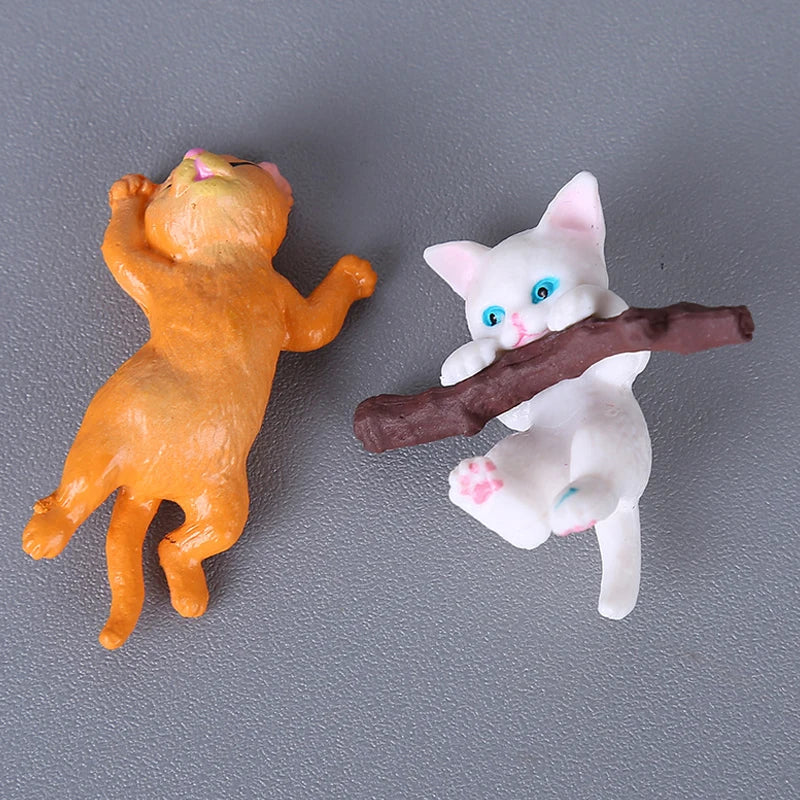 10pcs/set Cute Cat Miniature Ornaments Kitten Figurines Model Birthday Gifts For Kids Children Desk Car Home Decoration