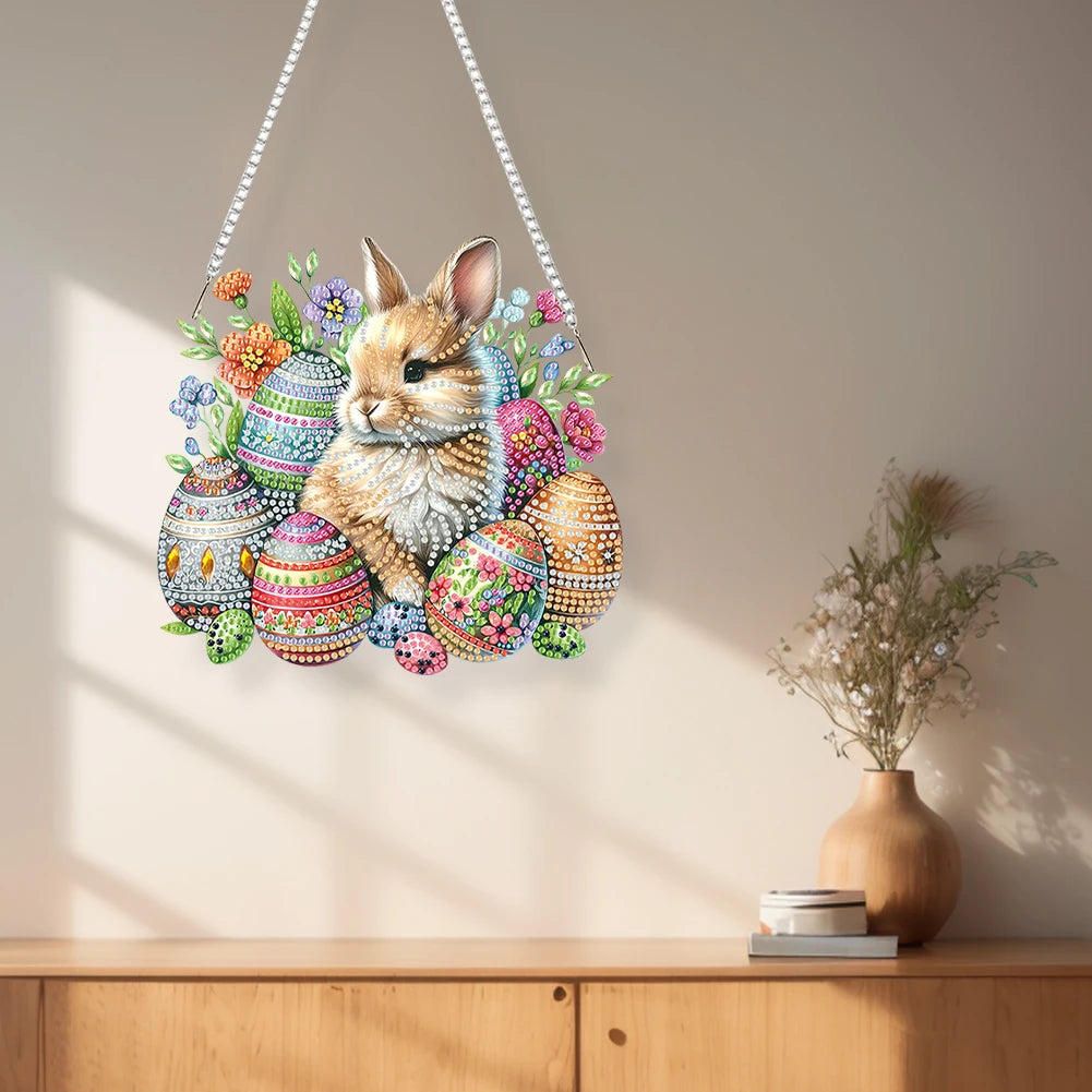 Acrylic 2D/Flat DIY Diamond Painting Set Hanging Diamond Art Kits Rhinestone Diamond Art Window Pendants Wall Door Decoration
