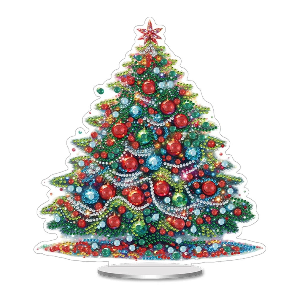 Christmas Special Shaped Desktop Diamond Art Kits Acrylic Diamond Painting Desktop Ornaments Kit for Home Office Desktop Decor