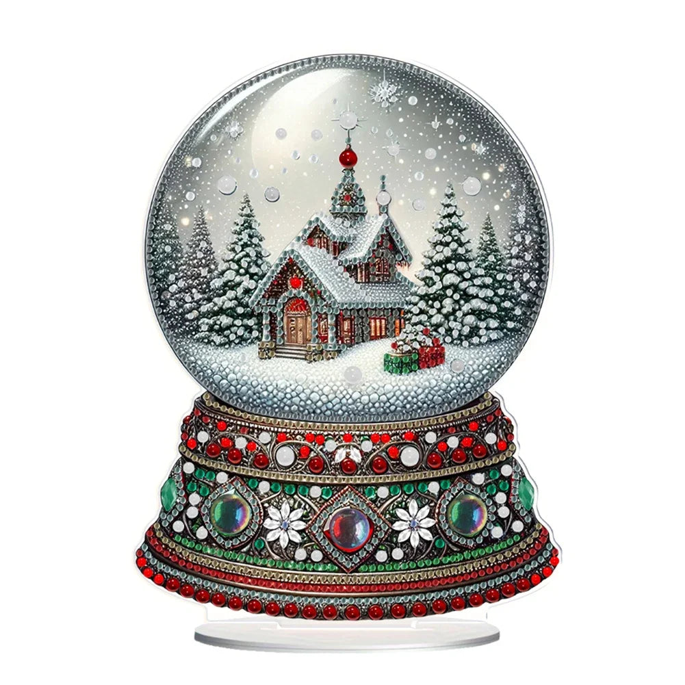Christmas Special Shaped Desktop Diamond Art Kits Acrylic Diamond Painting Desktop Ornaments Kit for Home Office Desktop Decor