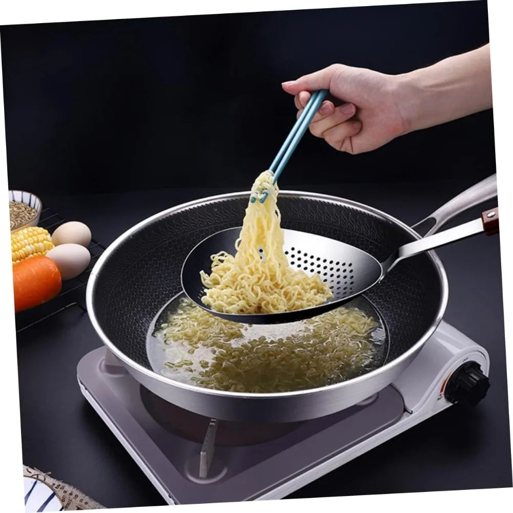Stainless Steel Frying Spoon Pepper Spoon Colander Strainer Food Serving Tool Hot Pot Skimmer Heat-resistant Easy to Store