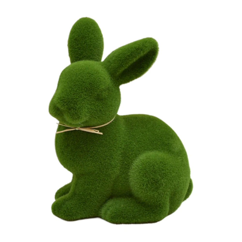 Easter Moss Rabbit Figurine Simulation Moss Foam Easter Bunny Decor Festive Decoration Easter Bunny Decor for 2024 Spring Easter