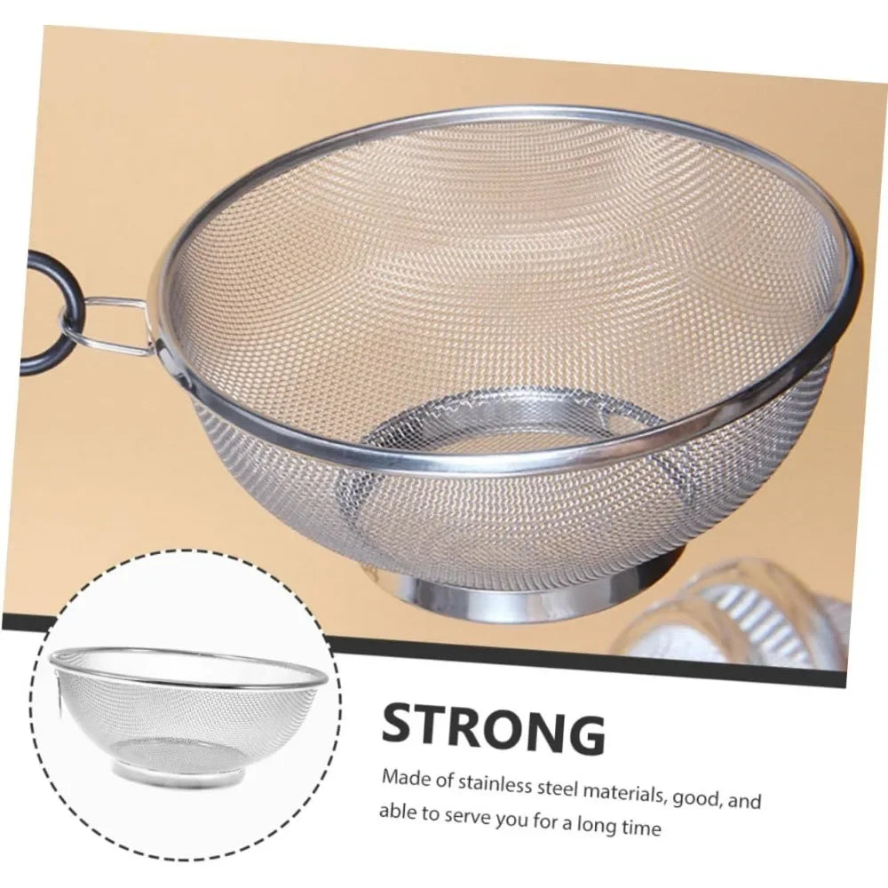 Stainless Steel Strainer Basket Kitchen Drain Basket for Washing Fruits and Vegetables and Easy to Use for Food Preparation and