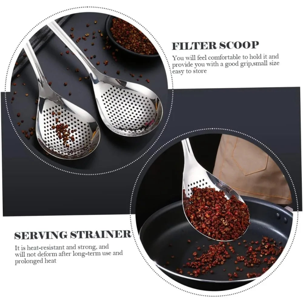 Kitchen Cooking Tool Stainless Steel Colander Slotted Ladle Spoon for Frying