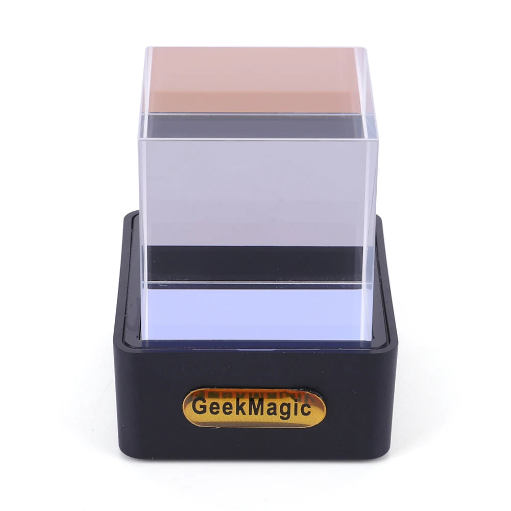 Crystal Cube Photo Display Holographic Desktop Smart Weather Station Digital Clock with GIF Animations Album