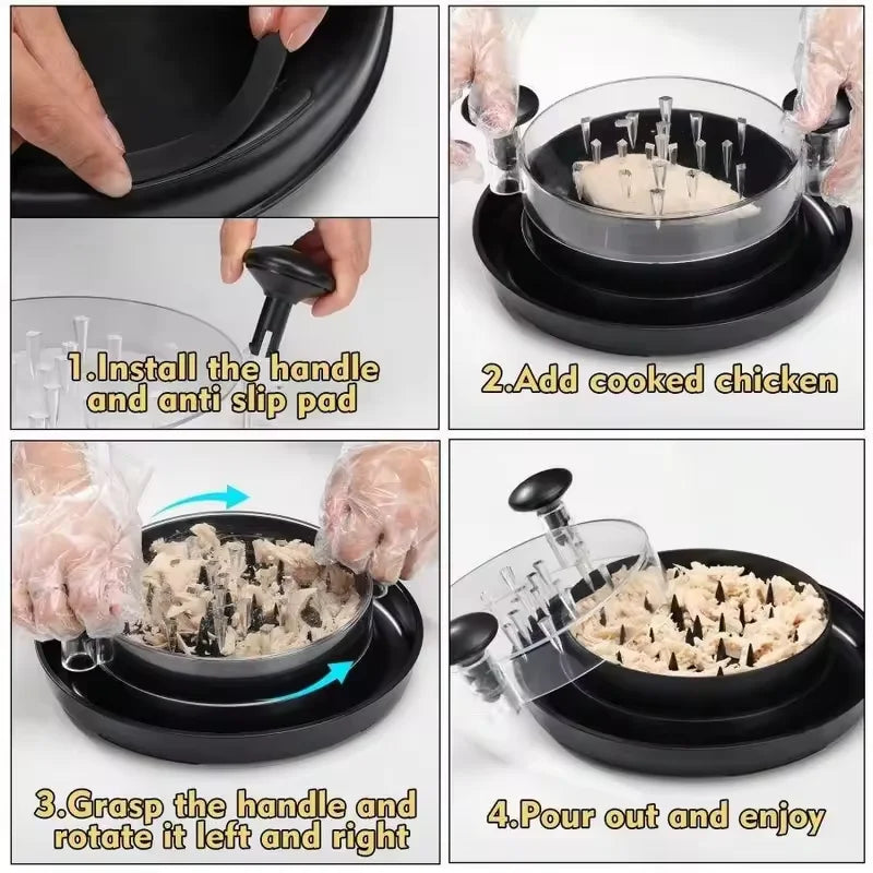 Kitchen Chicken Shredder Non-Slip Meat Grinders For Pork Beef Cooked Chicken Breasts Vegetable Kitchen Tool Handle Shredder