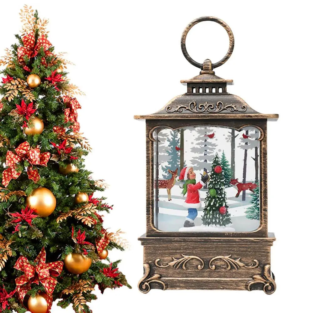 Christmas Wind Chime Snow Globe Music Box Snowflake Lantern Festive Holiday Decoration Gift Home Decoration Accessories