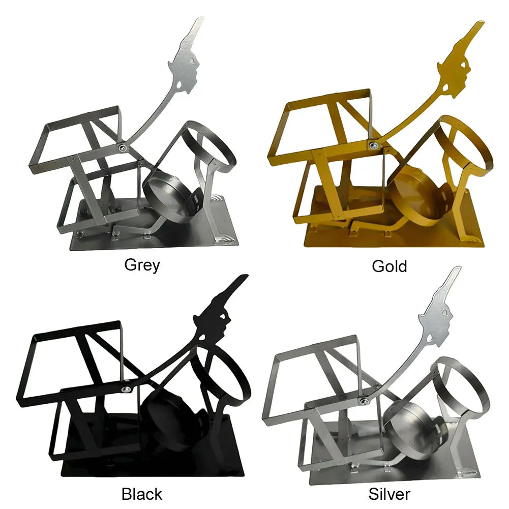 Steampunk Style Drink Stand Skull Skeleton Design Wine Holder Skull Metal Wine Rack Funny Metal Skull Skeleton Bar Decor