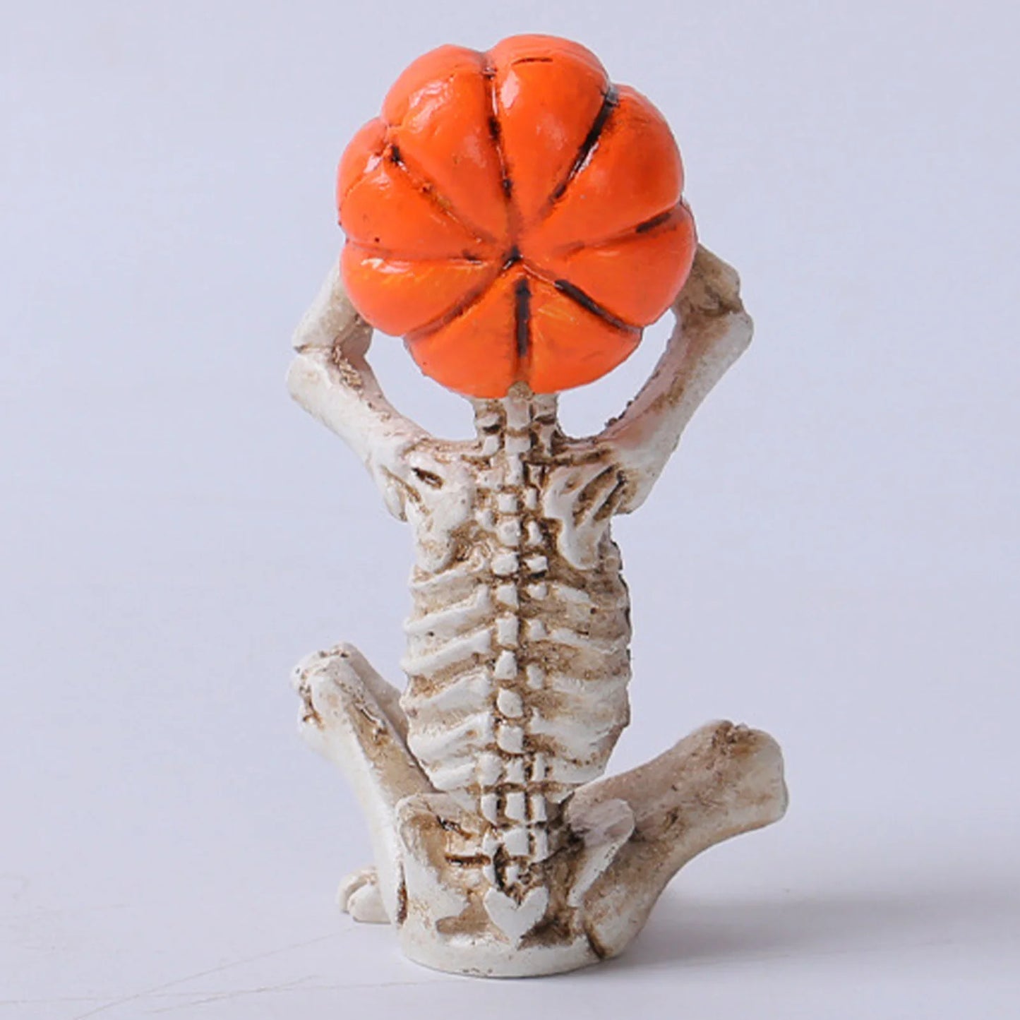 3pcs Halloween Pumpkin Skeleton Yoga Meditation Skull Decor Pumpkin Head Figurine for Home Desk Office Zen Decorations