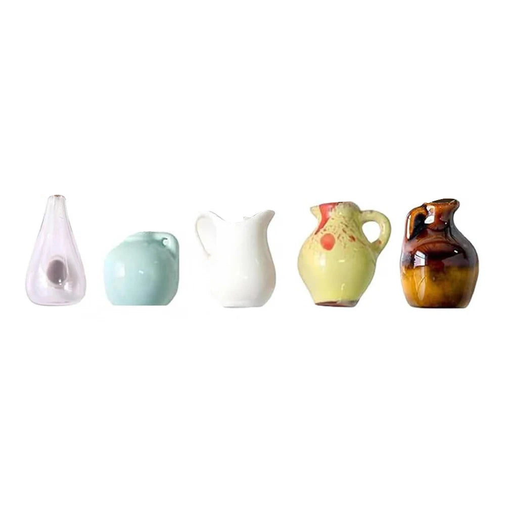 8/6/5Pcs Cute Refrigerator Magnets Ceramic Vase 3D Fridge Stickers Kitchen Office Refrigerator Decoration Kitchen Decoration