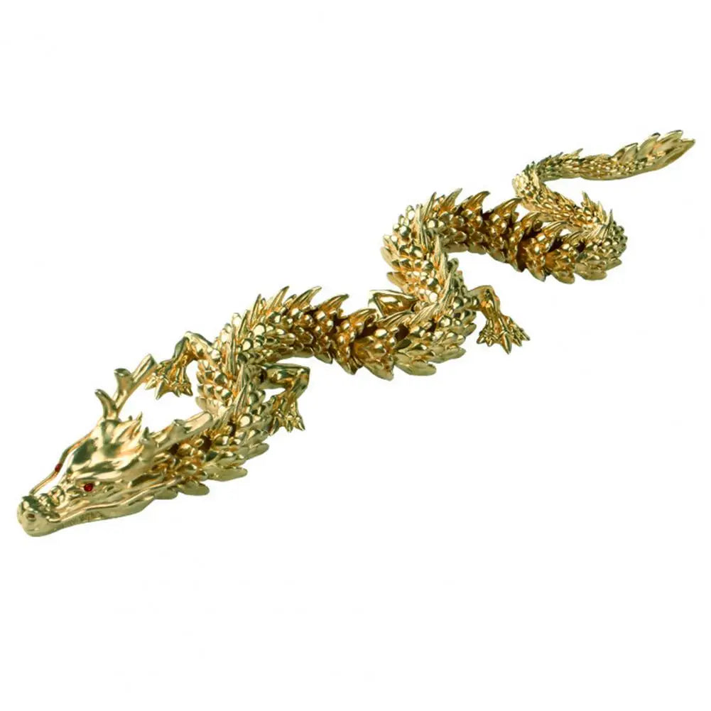 3D Printed Articulated Dragon Chinese Dragon Flexible Realistic Made Ornament Toy Model Home Office Decoration Decor